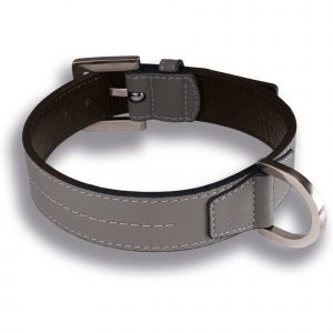 Hundehalsband echt Leder Taupe