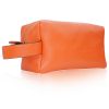 Orange Leder Kosmetiktasche