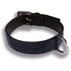 Hundehalsband auc echt Leder Schwarz rot