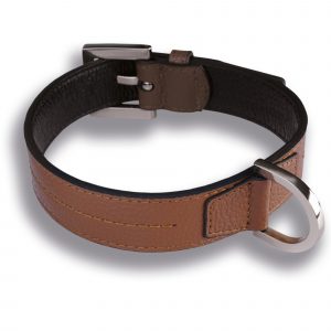Hundehalsband Hellbraun echt Leder