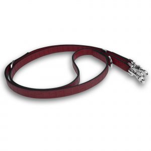 Hundeleine Leder Kroko Bordo