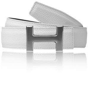 H Belt white with h buckle Gold matte 42 mm or 32 mm / 25 mm