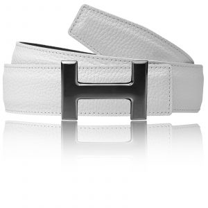 H Belt white with h buckle Gold matte 42 mm or 32 mm / 25 mm