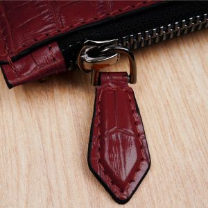 Kroko Bordo Clutch Leder Tasche