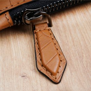 Kroko Hellbraun Clutch Leder Tasche