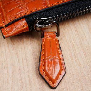 Kroko Orange Clutch Leder Tasche