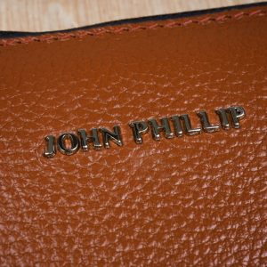 Leder Clutch Tasche Cognac