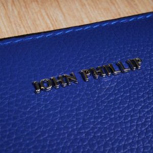 Leder Clutch Tasche Electric Blue