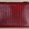 Clutch Leder Tasche Kroko Bordo