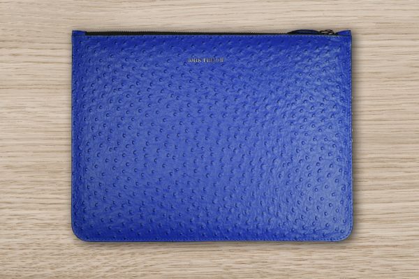 Clutch Leder Tasche Strau Electric Blau