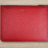 Clutch Leder Tasche Strau Rot