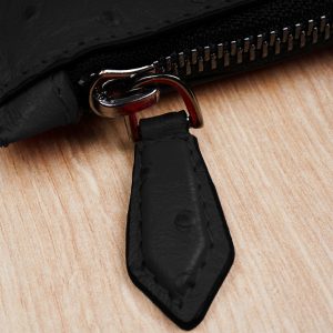 Strau Schwarz Clutch Leder Tasche