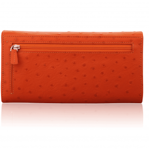 Orange Envelope Damen Portemonnaie Straußenleder Optrik