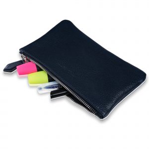 Federmäppchen aus Leder Navy