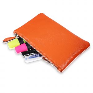 Federmäppchen aus Leder Orange
