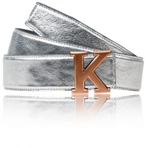 Alternative view of Ledergürtel in Silver mit K Schnalle 32mm