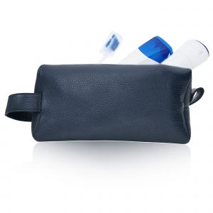 Dunkelblau Badezimmertasche Leder