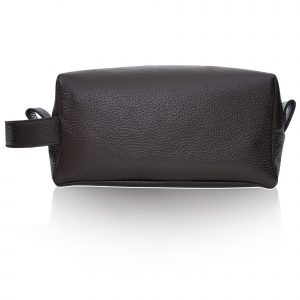 Kulturtasche Dunkelbraun Leder