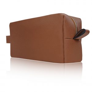 Leder Kosmetiktasche Epsom Cognac