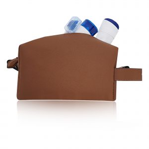 Badezimmertasche Leder Epsom Cognac