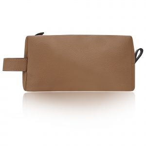Kulturtasche Hellbraun Leder