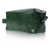 Leder Kosmetiktasche Krokodil Grün