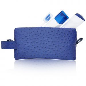 Strauß Electric Blue Badezimmertasche Leder