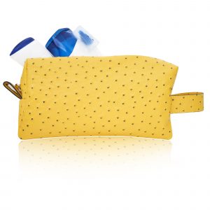 Strauß Gelb Badezimmertasche Leder