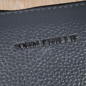Leder Clutch Tasche Grau