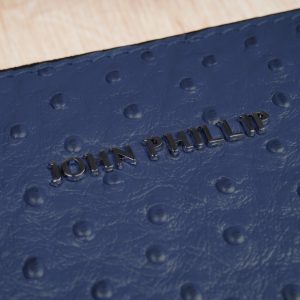 Leder Clutch Tasche Strau Navy