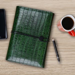 A5 Kroko Grün Leder Organizer