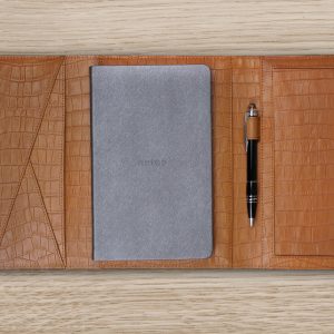 Organizer A5 Leder Kroko Hellbraun