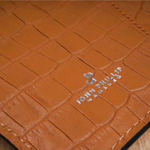 A5 Leder Organizer Kroko Hellbraun