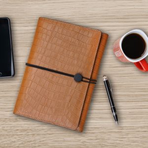 A5 Kroko Hellbraun Leder Organizer