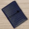 Leder Organizer A5 Kroko Navy