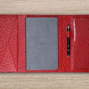 Organizer A5 Leder Strau Rot