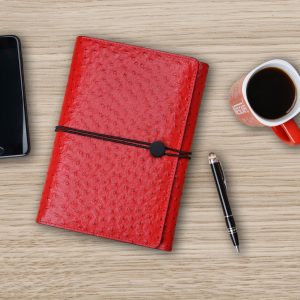 A5 Strau Rot Leder Organizer