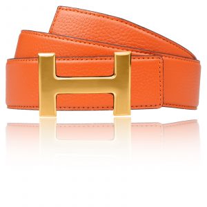 H Buckle Gold 40mm with H Belt Orange