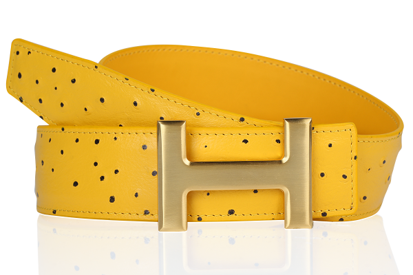 H buckle Gold 32 mm with H Belt light Tan brown