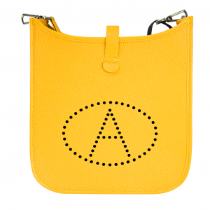 Shoulder Bag Leather Woman Stylish Yellow Letter A