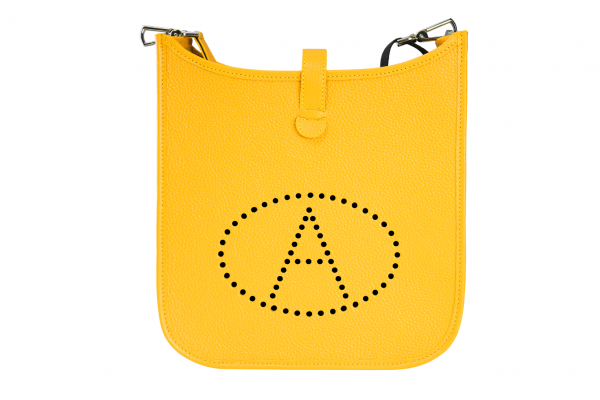 Shoulder Bag Leather Woman Stylish Yellow Letter A