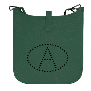 Shoulder bag women leather green small letter A