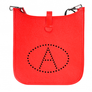 Aesthetic shoulder bag women leather red small letter A
