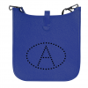 Unique ladies shoulder bag made of leather electric blue / blue letter A