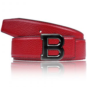 Bordeaux Bordo Gürtel mit B Schnalle Schwarz matt