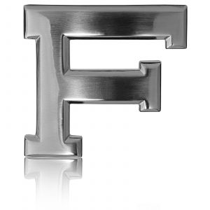 Gürtelschnalle F Schwarz matt 32 mm