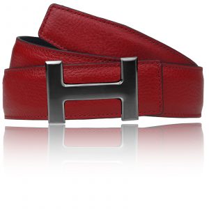 Reversible belt Bordo with H belt buckle in black women & men 32 mm / 40 mm