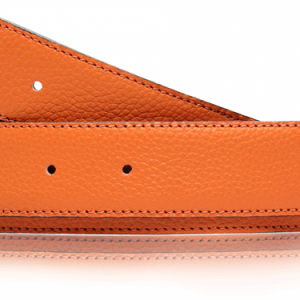 Leather belt orange women & men 32mm or 40mm leather belt without buckle