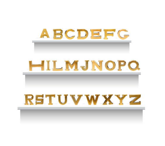 Goldene Gürtelschnalle personalisiert von A-Z