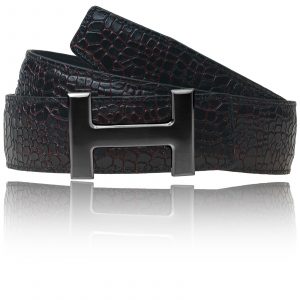 Ladies Belt & Men Belt H Belt in Black Red 32mm / 40mm H Buckle